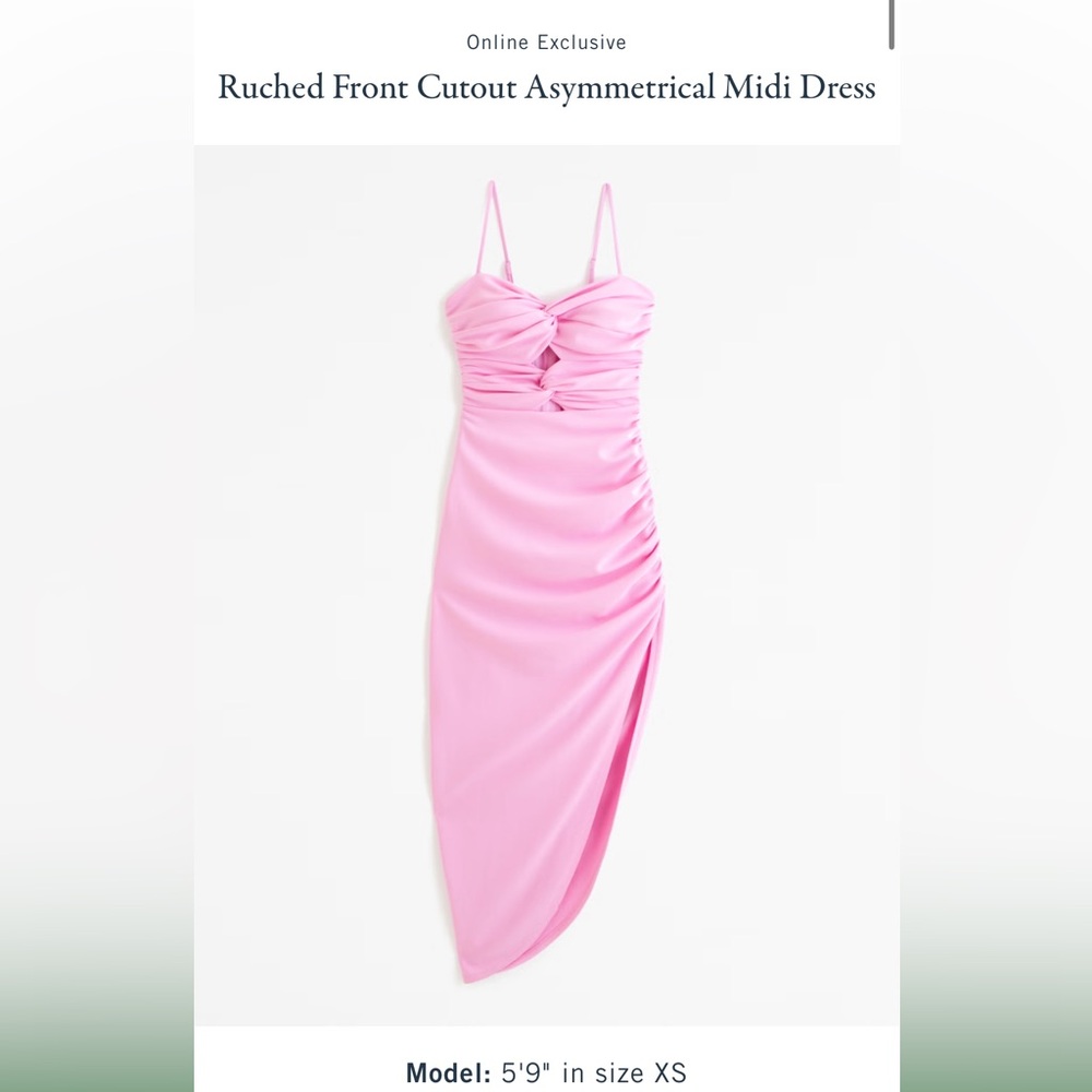 Abercrombie & Fitch Pink Ruched Backless Gown